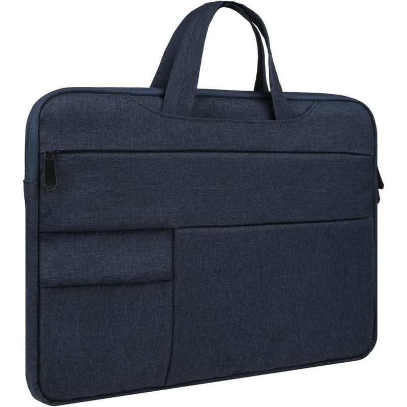 Geanta laptop Vaxiuja, compatibila cu MacBook Pro/Pro Max de 16 inch, M1, M2, M3, M4, cu maner ascuns, buzunare multiple, geanta de protectie captusita din poliester, impermeabila, albastru marin