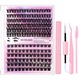 Set gene false segmentate 12 randuri, Leccik, efect natural, fibre sintetice, 10x12x14mm, negru