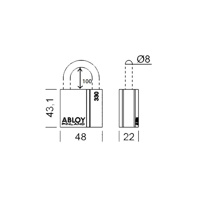 Катинар Abloy Classic 330C/100, с дълга арка - eMAG.bg