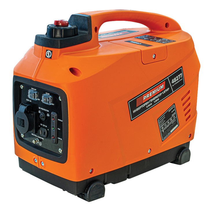 Бензинов генератор за ток Premium, Инвертор, 1.0 KW, оранжев