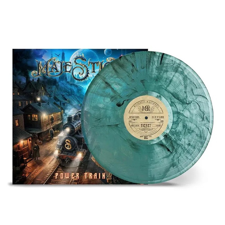 Majestica: Power Train, vinyl colorat turcoaz si negru, 1 LP