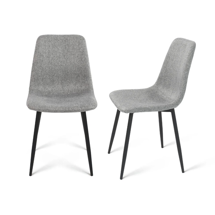 Тапицирани трапезни столове с конусовидни метални крака