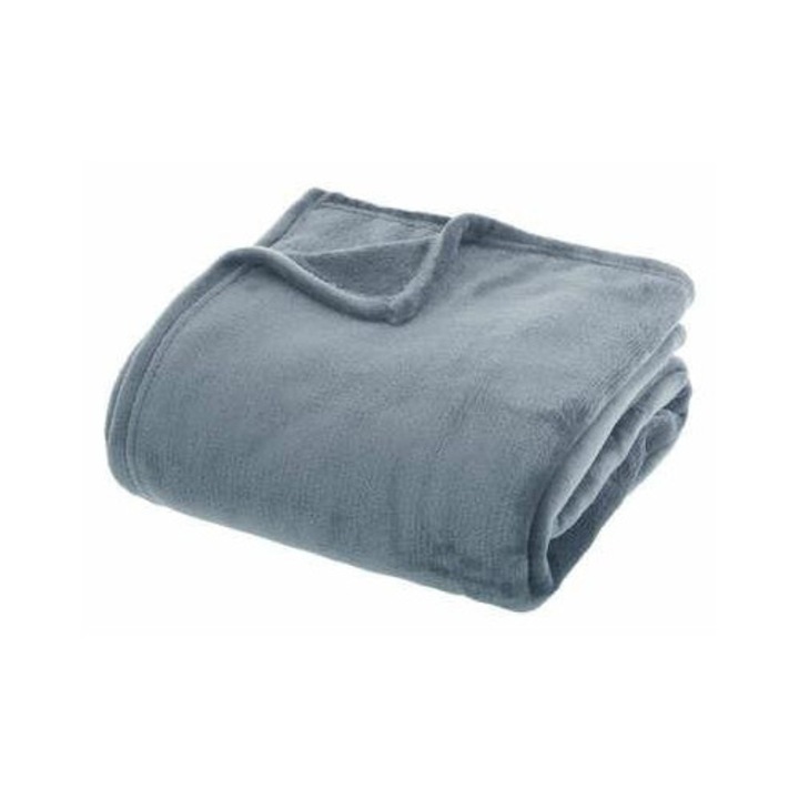 Patura din flanel, albastra, 180x230 cm, calduroasa si moale