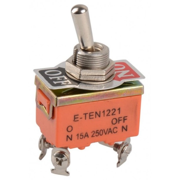 Comutator on-off China, 15A, 250V, 4 terminale, constructie durabila