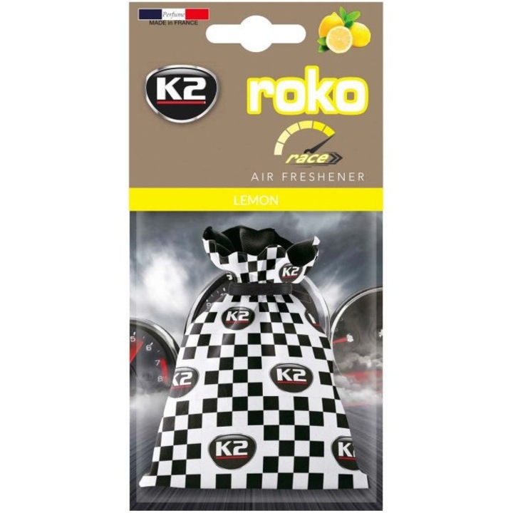 K2 ROKO Race V825R autóillatosító, tasakos, citrom illatú, 25 gramm