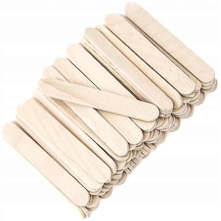 100 darabos fa pálcika készlet, DPCRAFT, 6,5 cm, bézs, kézműveskedéshez