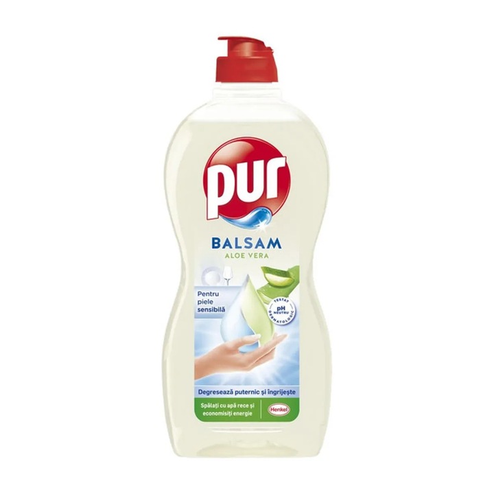 Detergent de vase Pur Balsam, cu parfum de Aloe Vera, 450 ml