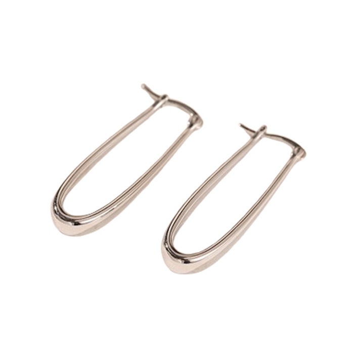 Обеци на винт с U-образна форма, минималистични, 18К златно покритие, игла от сребро S925, модерни бижута