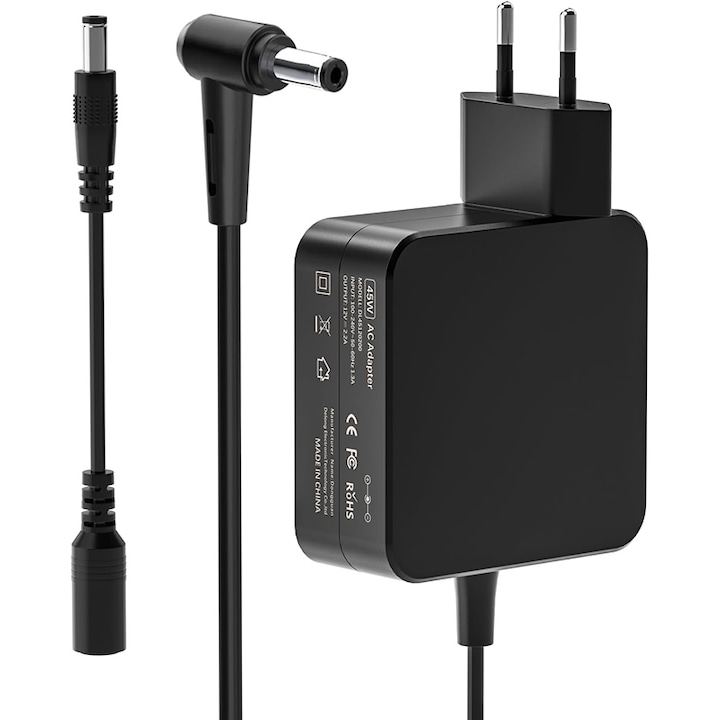 Asus-kompatibilis töltő, Rqiurpn, 19V 2.37A 45W, Notebook, Kompatibilis az Asus Zenbook UX330 UX330U UX360 UX360C UX303U UX305 UX410U UX430 UX430U Vivobook modellekkel