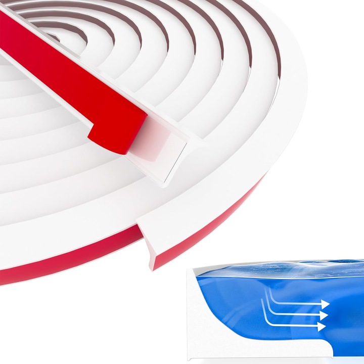 Banda de Etansare din Silicon pentru Dus si Chiuveta – Autoadeziva, Flexibila, Rezistenta, Usor de Taiat si Montat, 1.5 m, Transparenta