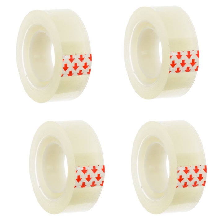 Super Cellar лесно режещи се прозрачни самозалепващи ленти 25м x 18мм - 4 бр.