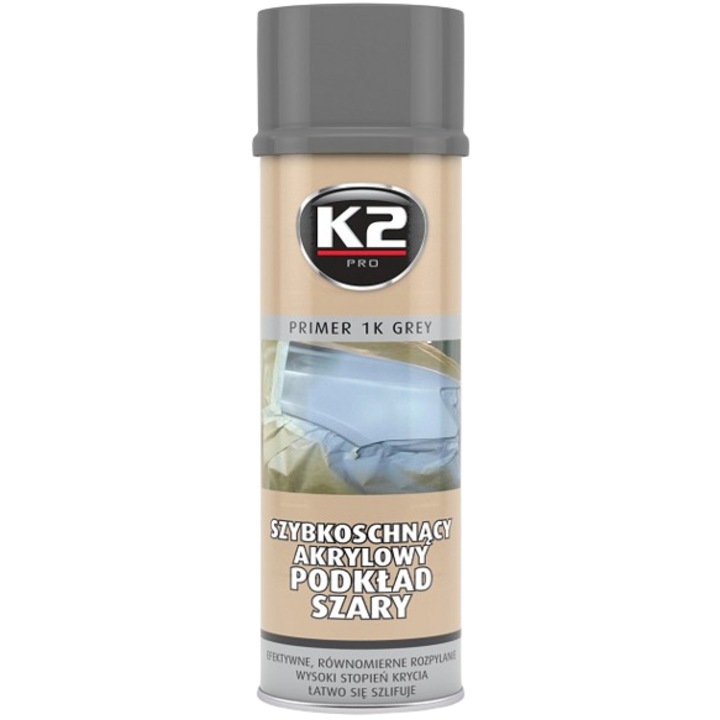 K2 PRIMER 1K L348 spray, szürke, 500 ml, alapozó