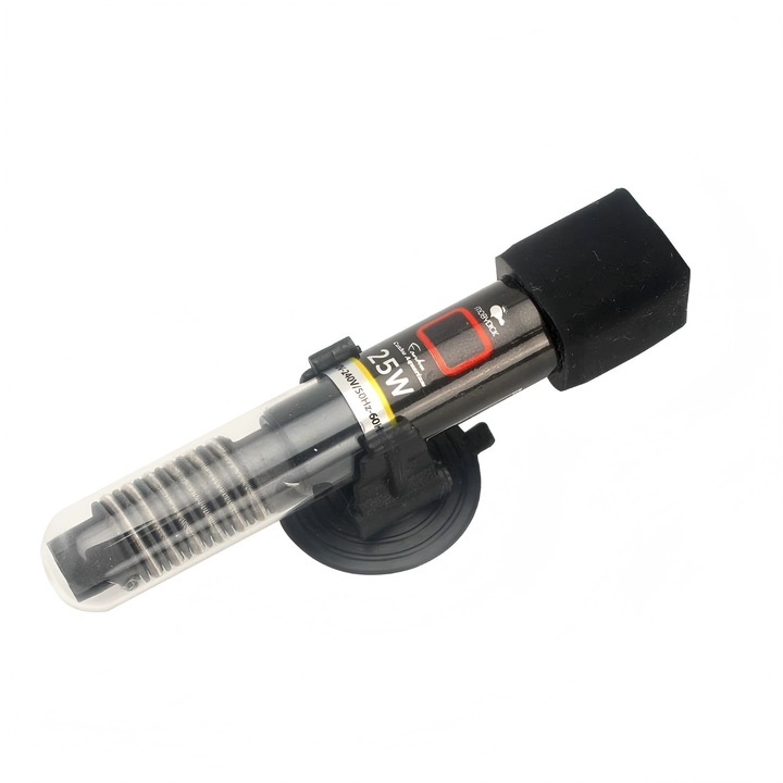 Uudeals akváriumfűtő, mini, 25 W, 12,5 x 1,8 cm, édes- és sósvízi akváriumokhoz, tapadókoronggal