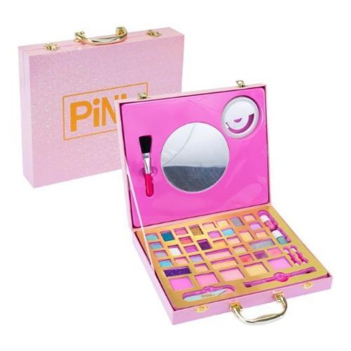Lányok sminkkészlet, Pink It szelfigyűrűvel, 2 fényerősségi szinttel, rózsaszín, komplett készlet