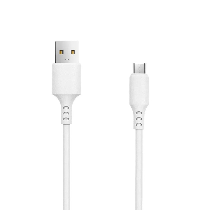 Kábel Setty - USB / MicroUSB fehér kábel, 2A