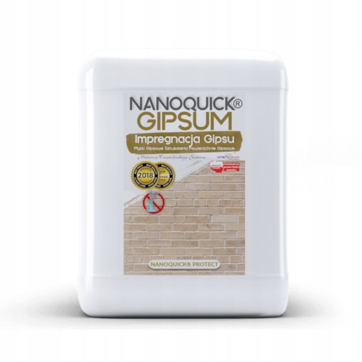 Impregnat NANOQUICK Gipsum 1L, hidrofoob, rezistent la UV, pentru elemente din gips