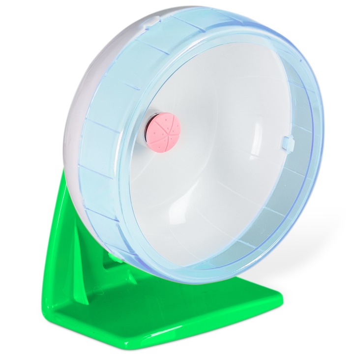 Roata pentru hamster, Furrever Friends Roata Olimpica Albastra Verde, silentioasa, 15 cm