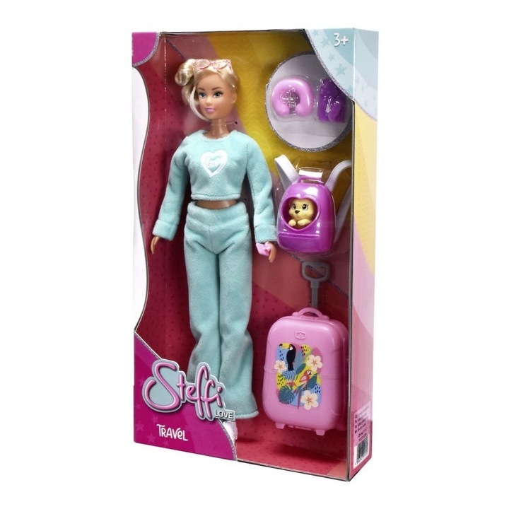 Комплект кукли Щефи, Симба, костюм за пътуване, включени аксесоари, многоцветен