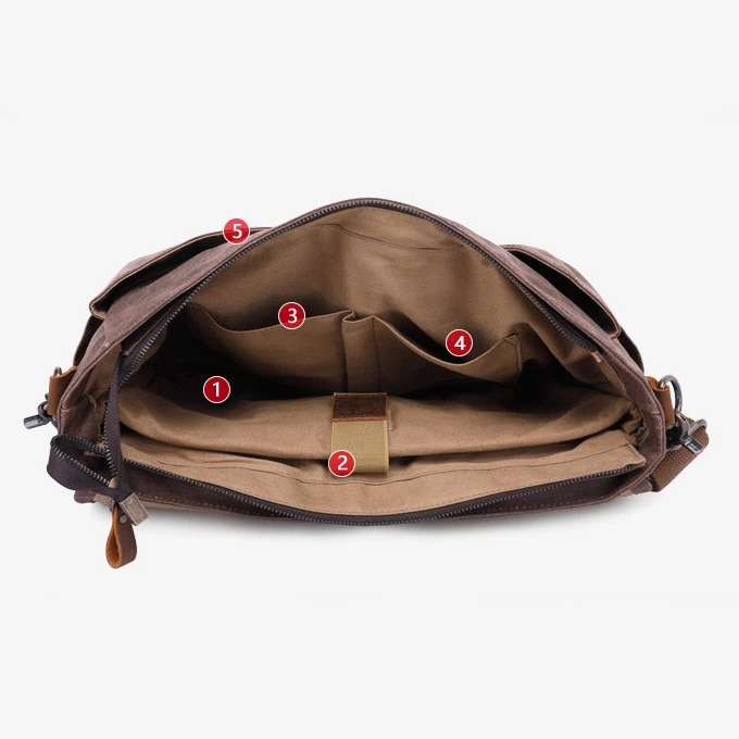Geanta pentru laptop VALMIO, bumbac si piele naturala, 31 x 40 x 11 cm