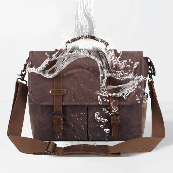 Geanta pentru laptop VALMIO, bumbac si piele naturala, 31 x 40 x 11 cm