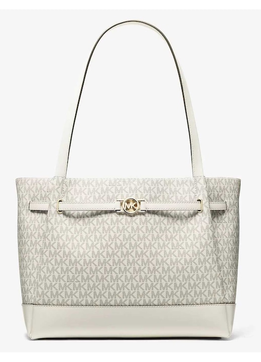 Geanta tote Michael Kors Reed, mlecna, 42x29x18cm, material durable, accesorii aurii
