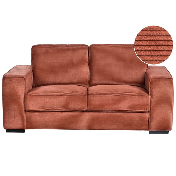 Canapea 2 locuri Beliani, Velur maro auriu, 176x88x99cm