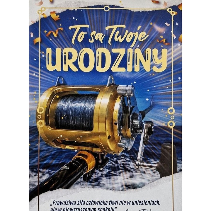 Karnet Urodziny, Yeku, 138x212mm, folia, pentru pescar