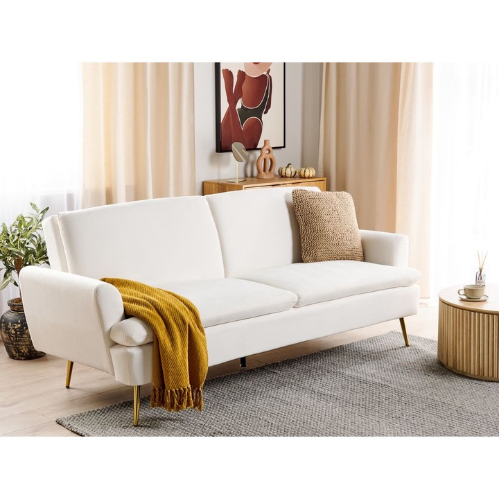 Kanapéágy Vettre Törtfehér Bársony