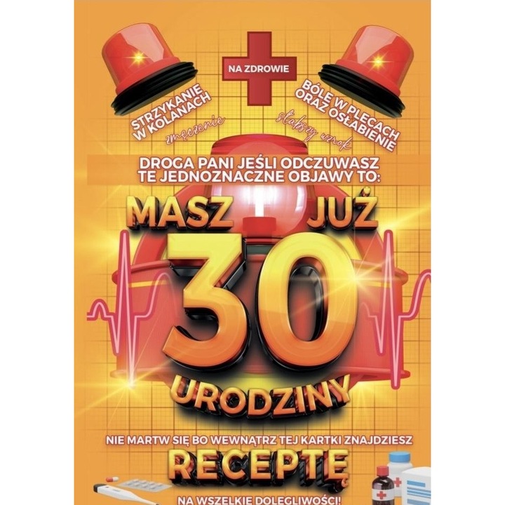 Karnet Urodzinowy cu reteta 30 Yeku, 213x137mm, folie