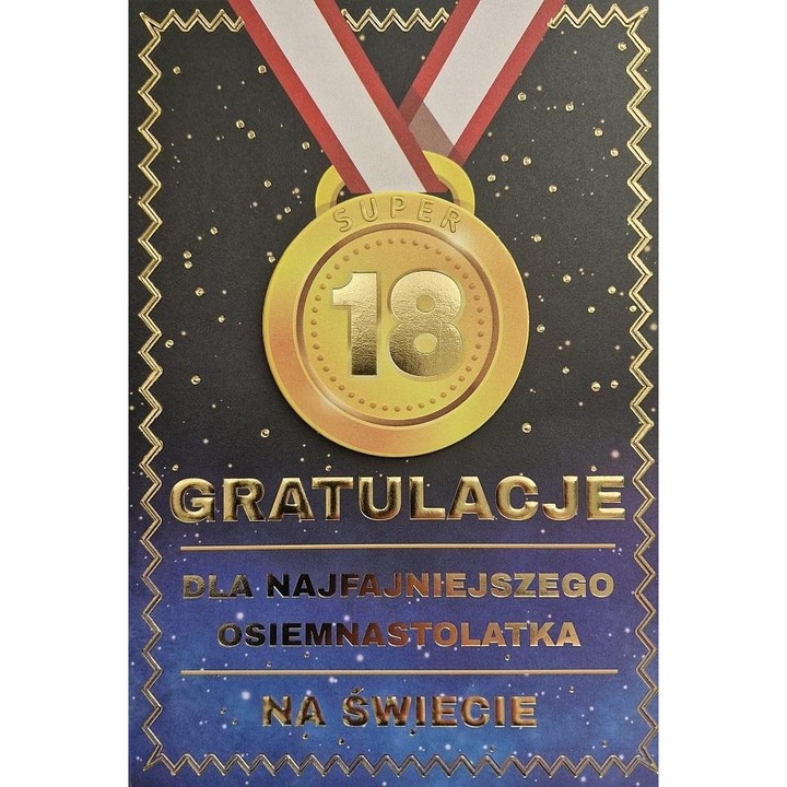 Karnet Urodziny 18, Yeku, 204x154mm, folia