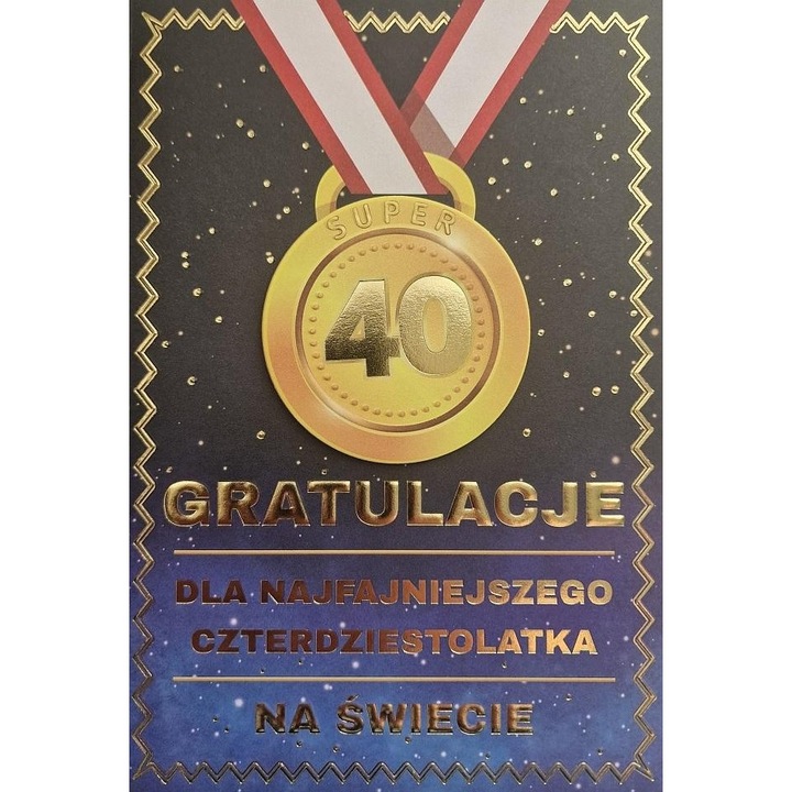 Karnet Urodziny 40, Yeku, 205x155mm, folia