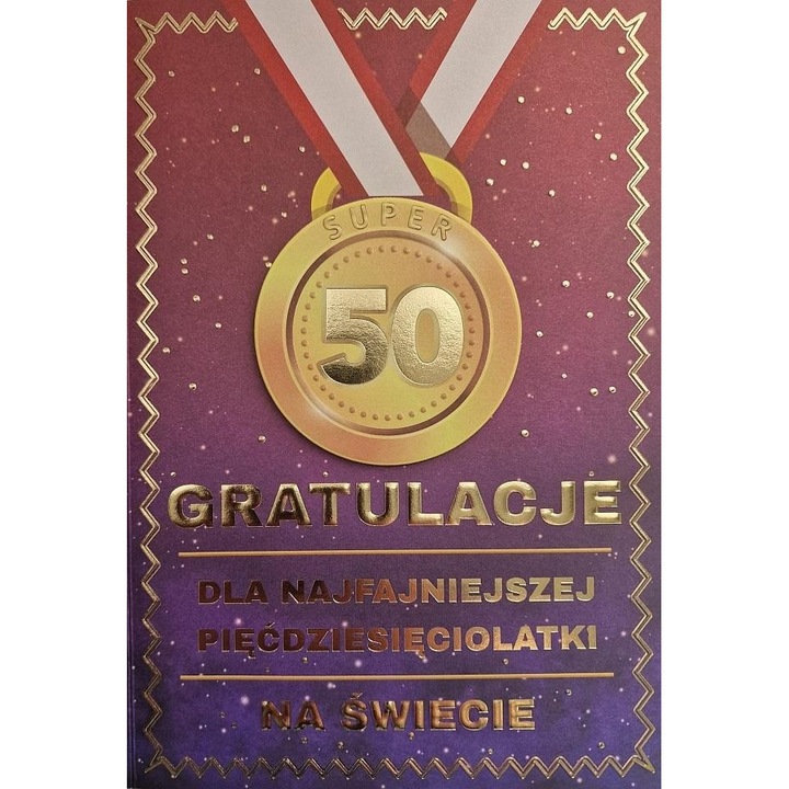 Karnet Urodziny 50, Yeku, 203x153mm, folia