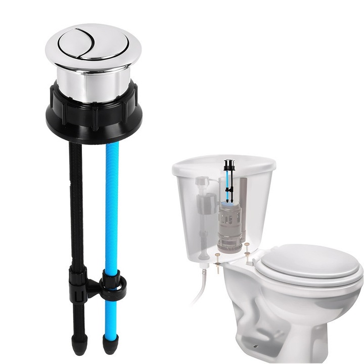 Buton rezervor toaleta, TREXORA, design dual, ajustabil, 38mm