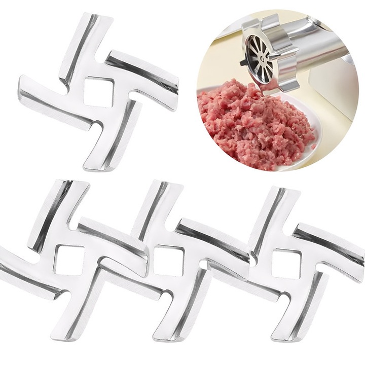 Комплект от 4 ножа за месомелачка, TREXORA, от неръждаема стомана, устойчиви на ръжда, лесни за почистване