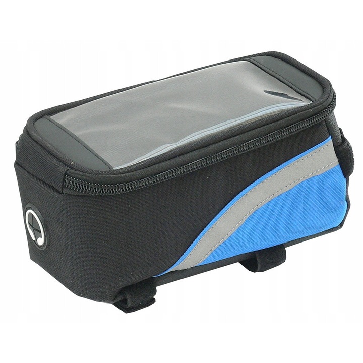 Carcommerce kerékpáros kormánytáska, 3.5L, 21x15x13cm, vízálló, telefonhoz, kormányra szerelhető