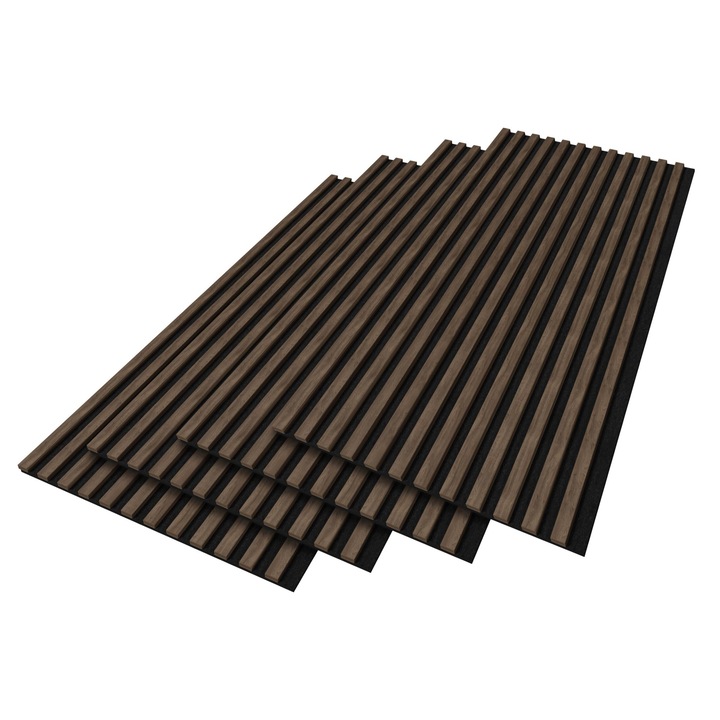 Set 4 Panouri riflaj acustic, Stegu, Proline Haselnuss, 120x60cm, maro