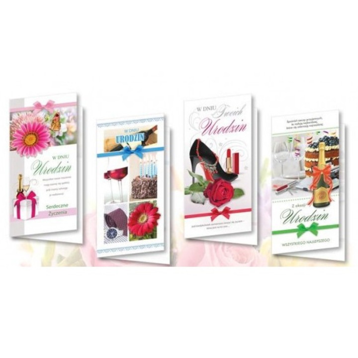 Karnet DL De Lux, Top Graphic, Urodziny MIX (10szt.), folia, 2021