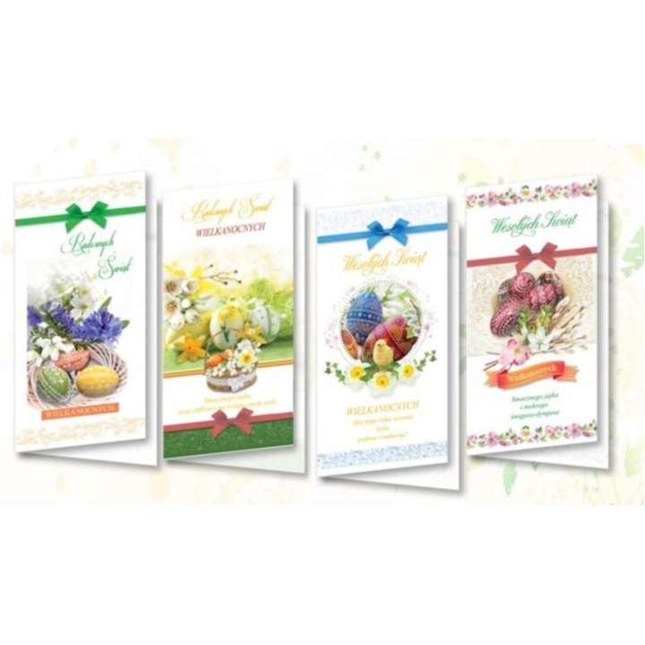 Karnet DL De Lux Wielkanoc, set 10 bucati, folia holografica, 235x128mm, Top Graphic