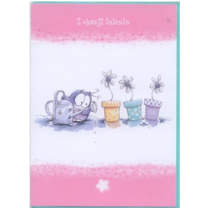 Felicitare cu bufnita Bobble, Carte Blanche, ocazie imienii, 179x128mm, blister