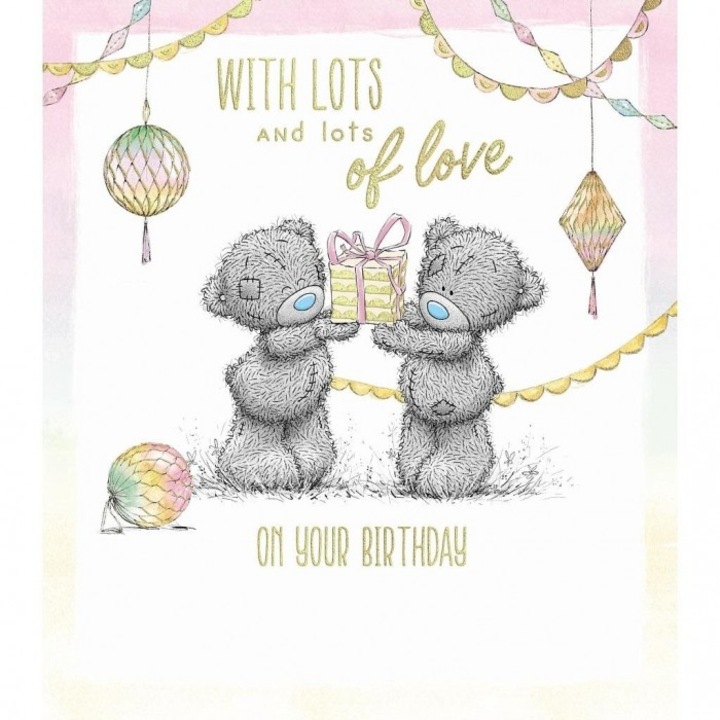 Felicitare de ziua de nastere Lots of Love, Carte Blanche, 152x127mm, cu folie, pentru toate ocaziile