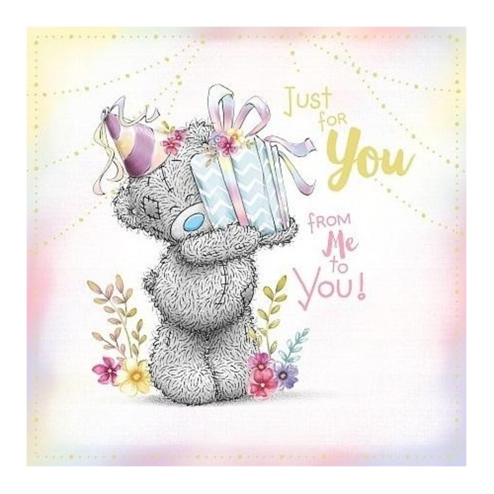 Felicitare de ziua de nastere Just for you, Carte Blanche, 152x152mm, cu folie, 3+