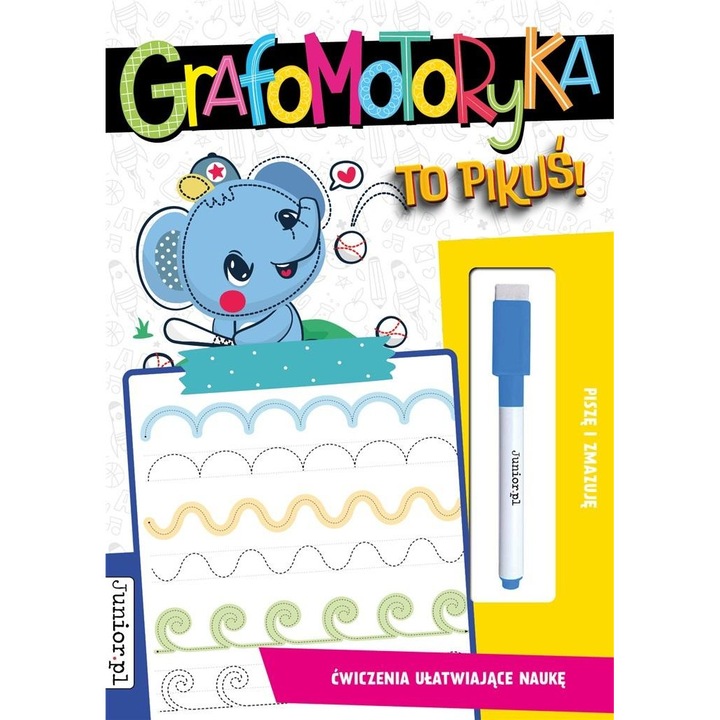 Grafomotoryka to pikus!, Junior.pl, activitati extracurriculare, exercitii grafomotorii, cu marker sters, 2023