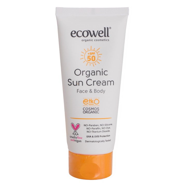 Cremă de protecție solară organică Ecowell SPF50 (110g)