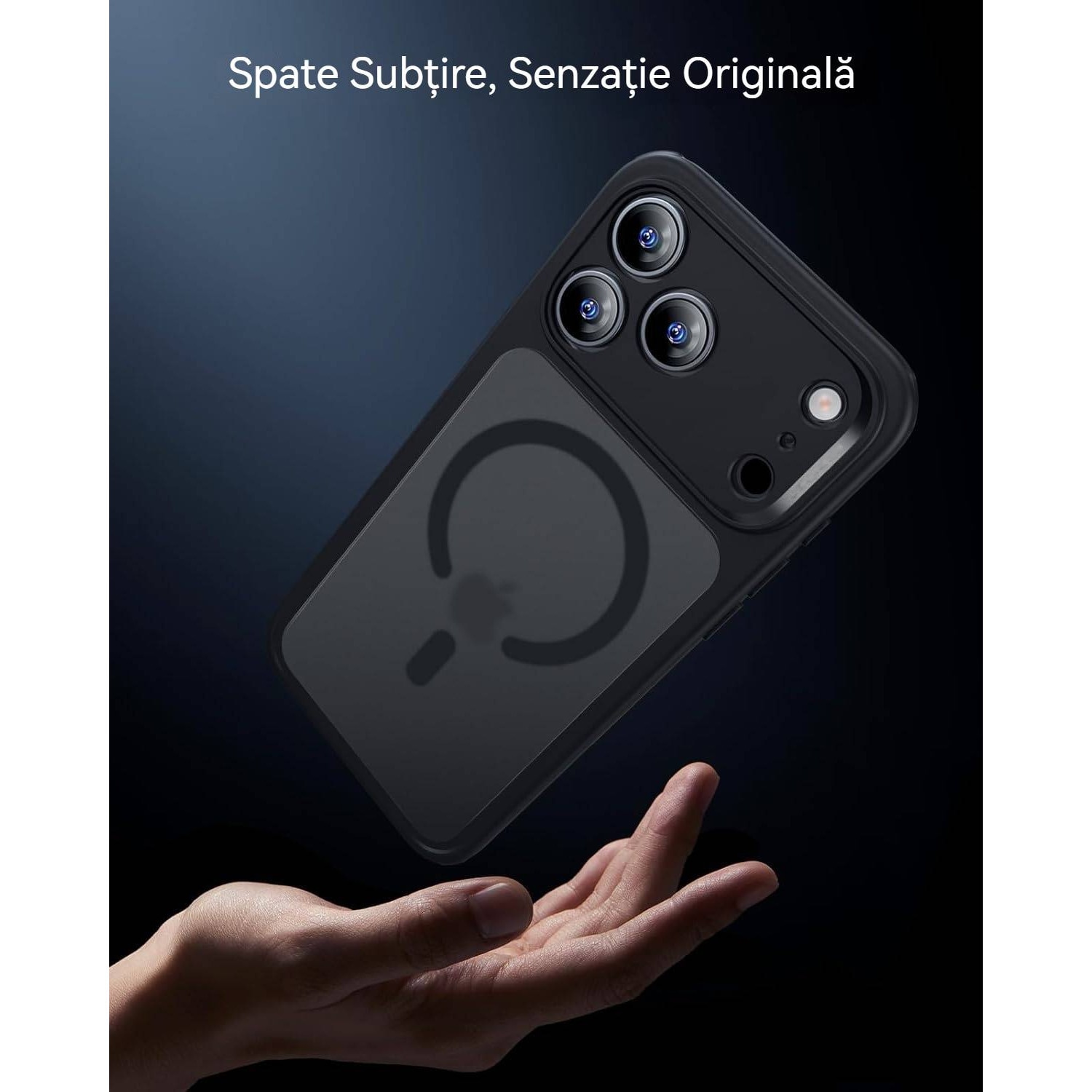 Husa de Protectie, Compatibila Apple iPhone 17 Pro, YSBER®, protectie camera, Rezistent la socuri, Rezistent la zgarieturi, Magnetica, Negru