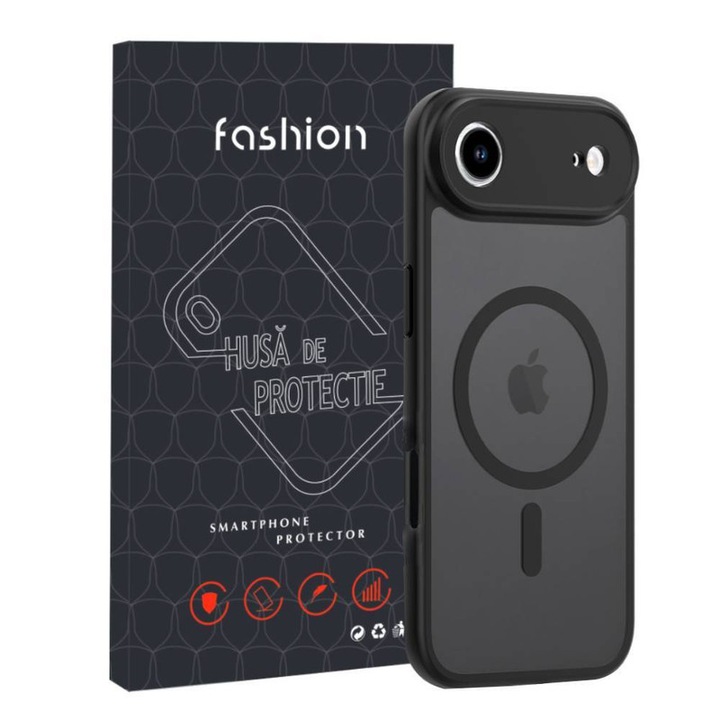 Védőtok, Kompatibilis Apple iPhone 17 Air, YSBER®, kameravédelem, Ütésálló, Karcálló, Mágneses, Fekete