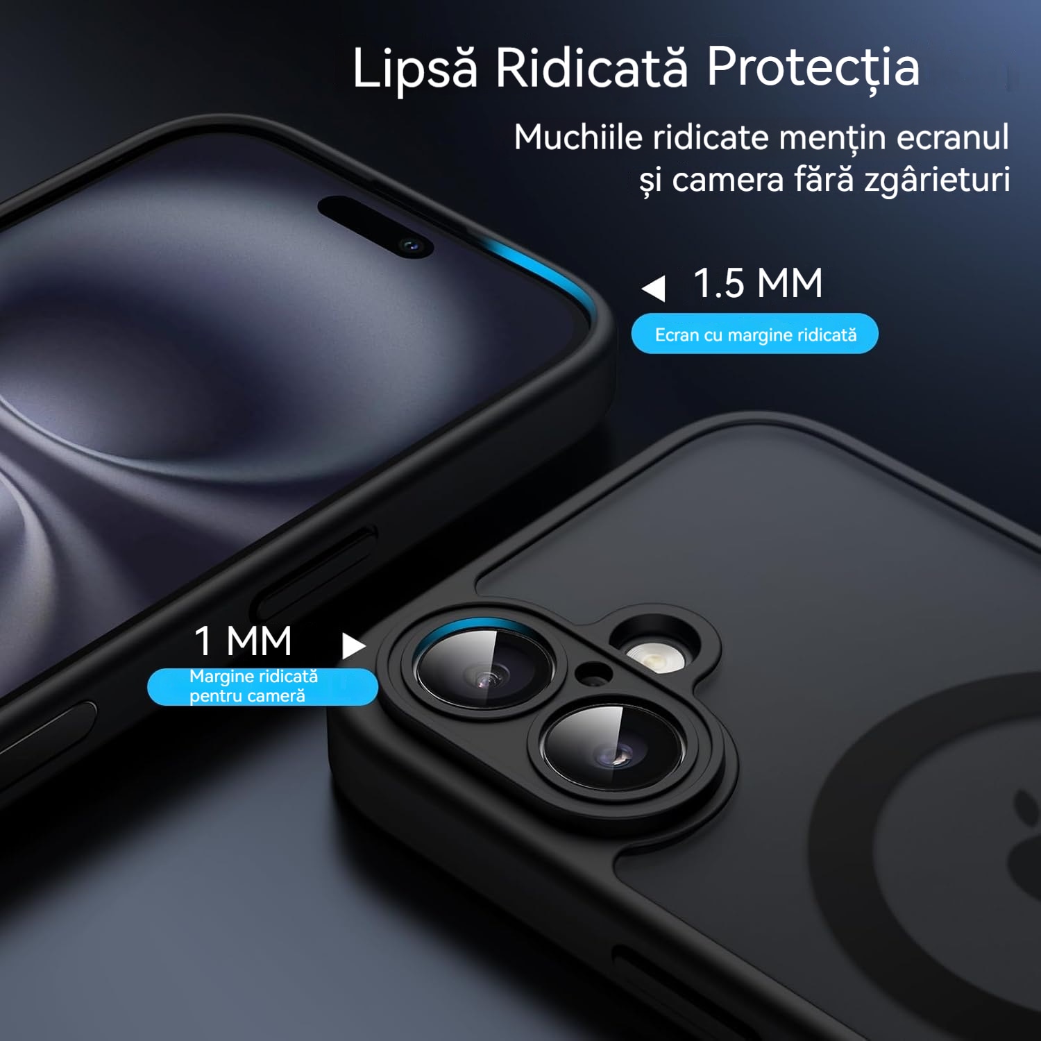 Husa de Protectie, Compatibila Apple iPhone 17, YSBER®, protectie camera, Rezistent la socuri, Rezistent la zgarieturi, Magnetica, Negru