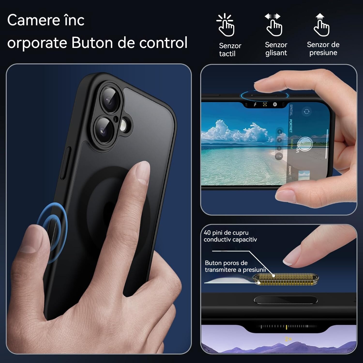 Husa de Protectie, Compatibila Apple iPhone 17, YSBER®, protectie camera, Rezistent la socuri, Rezistent la zgarieturi, Magnetica, Negru