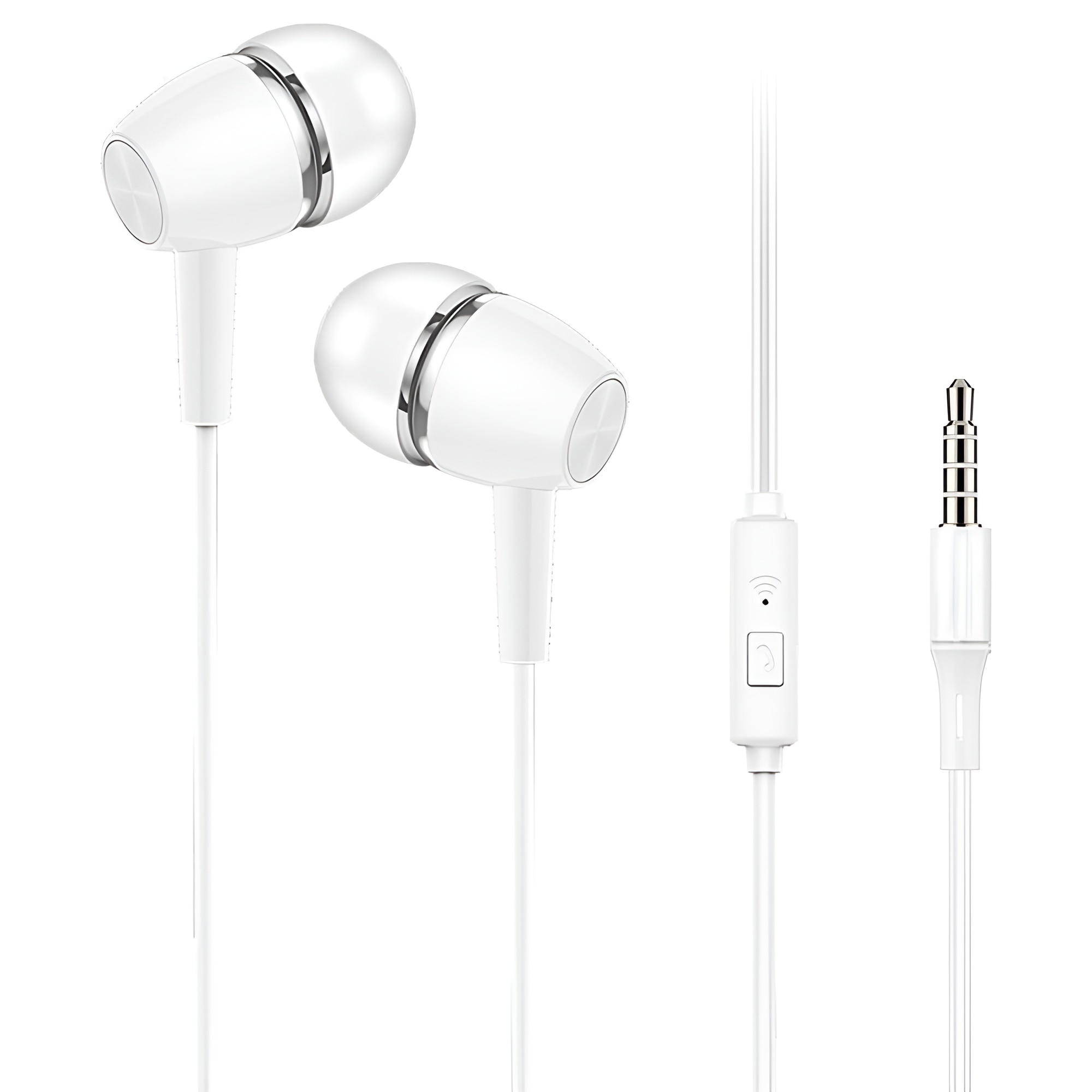 Casti Audio In-Ear cu Jack 3, 5mm, Stereo Premium, Microfon, Confort, Sport si Muzica, DaDen EJ068, Alb