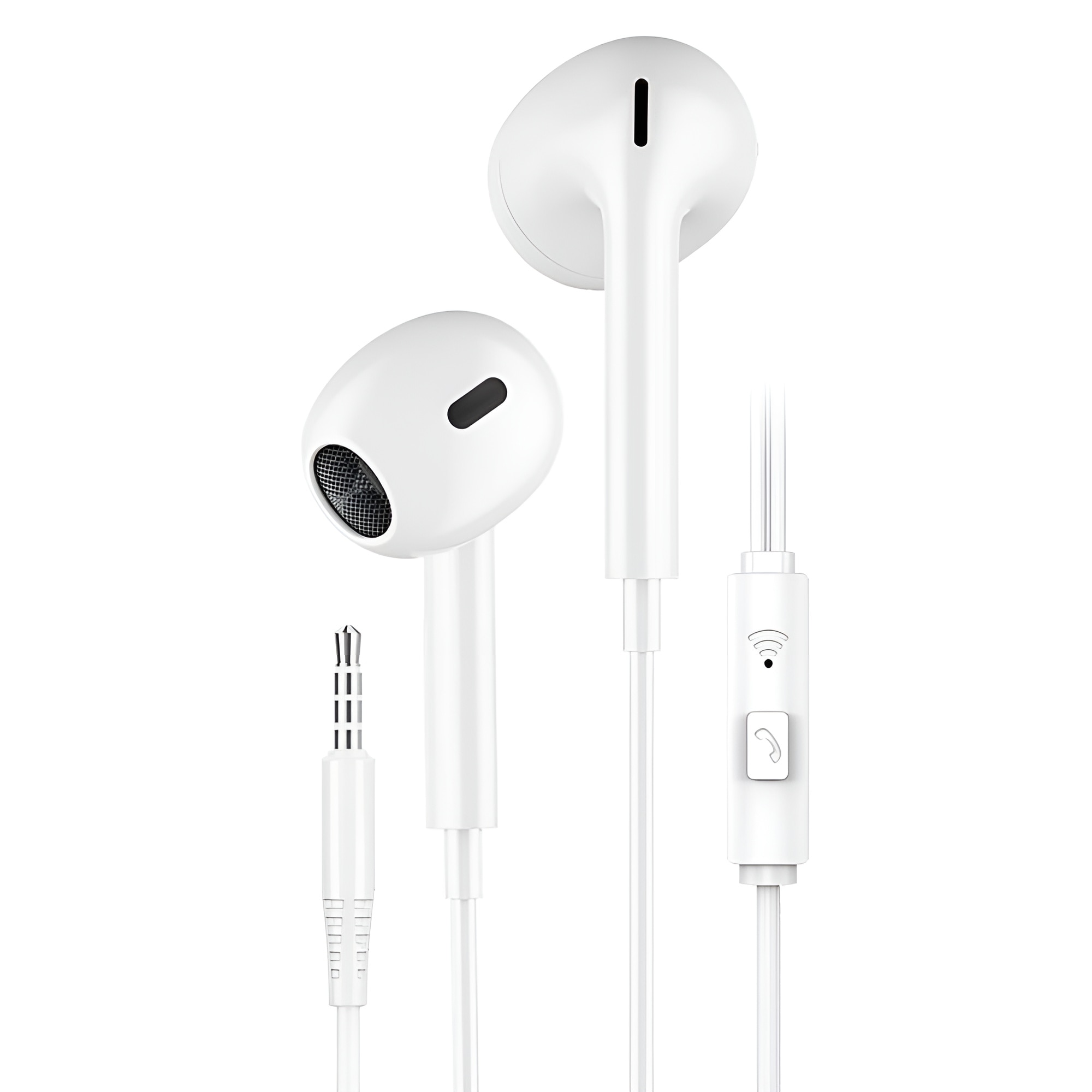 Casti Audio In-Ear cu Jack 3, 5mm, Stereo Premium, Microfon, Confort, Sport si Muzica, DaDen EJ-042, Alb