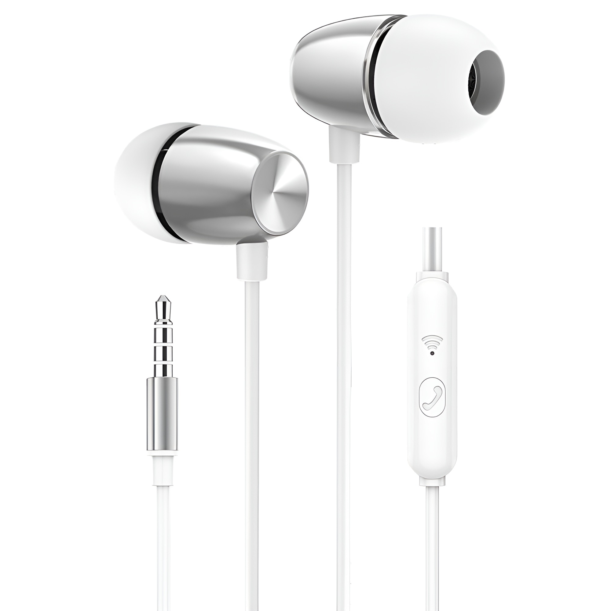 Casti Audio In-Ear cu Jack 3, 5mm, Stereo Premium, Microfon, Confort, Sport si Muzica, DaDen EJ031, Argintiu